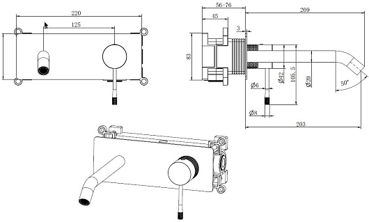 Allen Brau Смеситель для раковины Priority 4.0 5.31D03-MG (с внутренней частью) графит браш – фотография-6